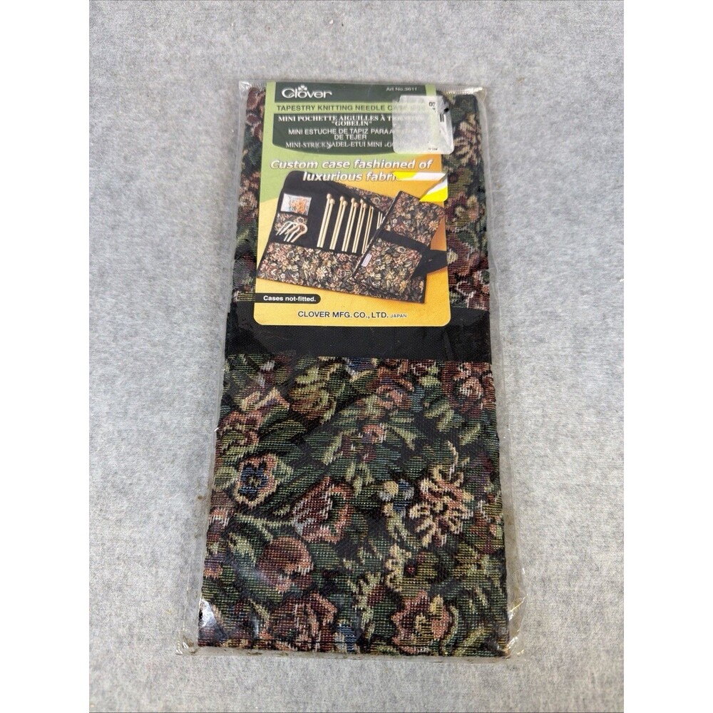 Clover Floral Cosmetic Brush Case Roll Up Large Fabric Holder 11x16"